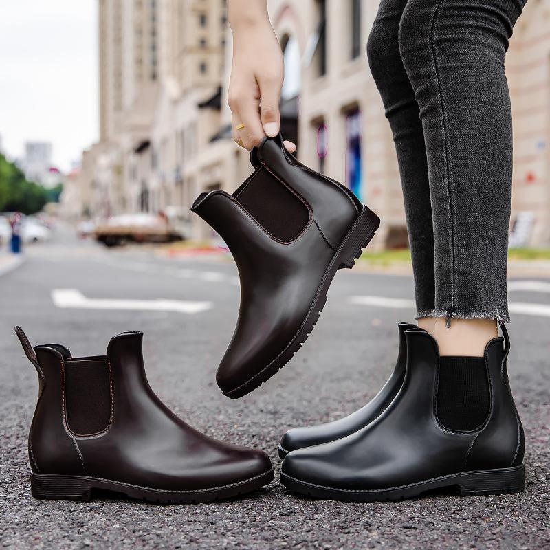 New rain shoes short tube women's fashion trend non-slip water shoes wear adult rubber shoes waterproof rain boots