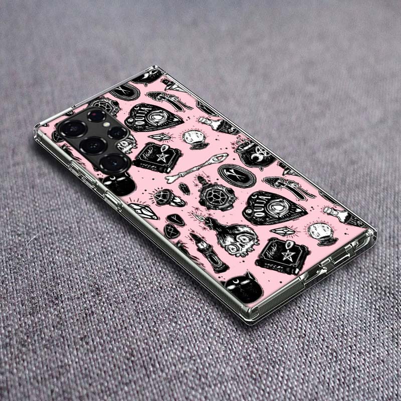 Okkulte Hexerei Mond Gotische Hexe Klare Handyhülle für Samsung Galaxy S24 S23 S21 Plus S20 FE S22 S26 Ultra S25 Edge TPU Capa