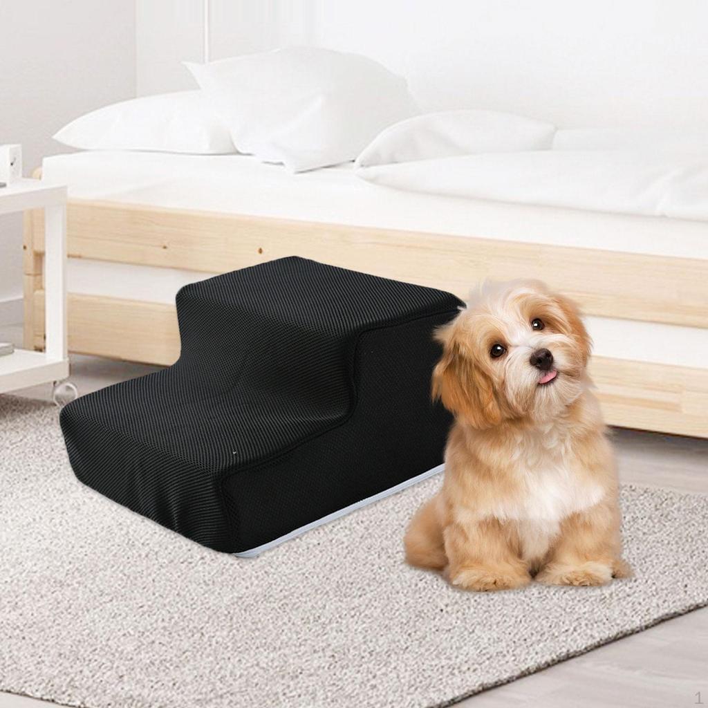 2 Step Dog Ramp for Small Pets, Washable Non-Slip Stairs Couch And Window Access