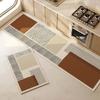 2-Piece Set Geometric Patterned Rugs Water-Absorbent Quick-Dry Kitchen Mats Bathroom Anti-Slip Door Mats Home Decor