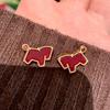 Year of the Horse Red Necklace and Earring Set: High-End, Light Luxury Style
