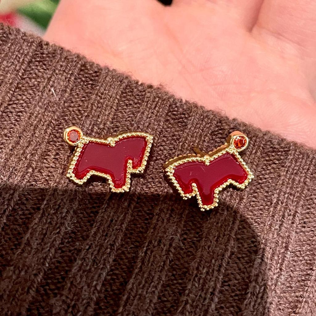 Year of the Horse Red Necklace and Earring Set: High-End, Light Luxury Style