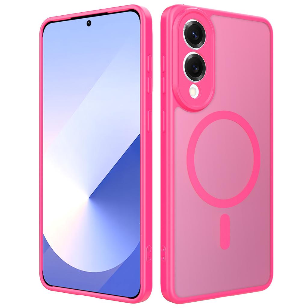 New Samsung S25 Edge Camera Fine Hole Two In One Mobile Phone Case Black Magnetic Semi Transparent Protective Case