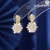 Elegant Sunflower Zircon Ear Cuff Earrings: High-End Luxury Fashion