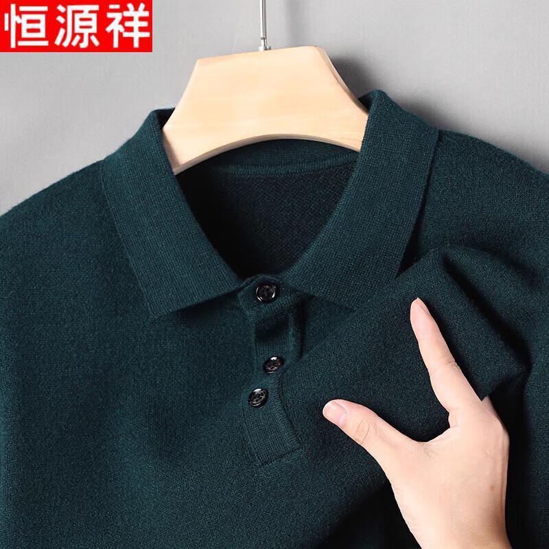Hengyuanxiang Men's Casual Long Sleeve Knitted Polo Sweater