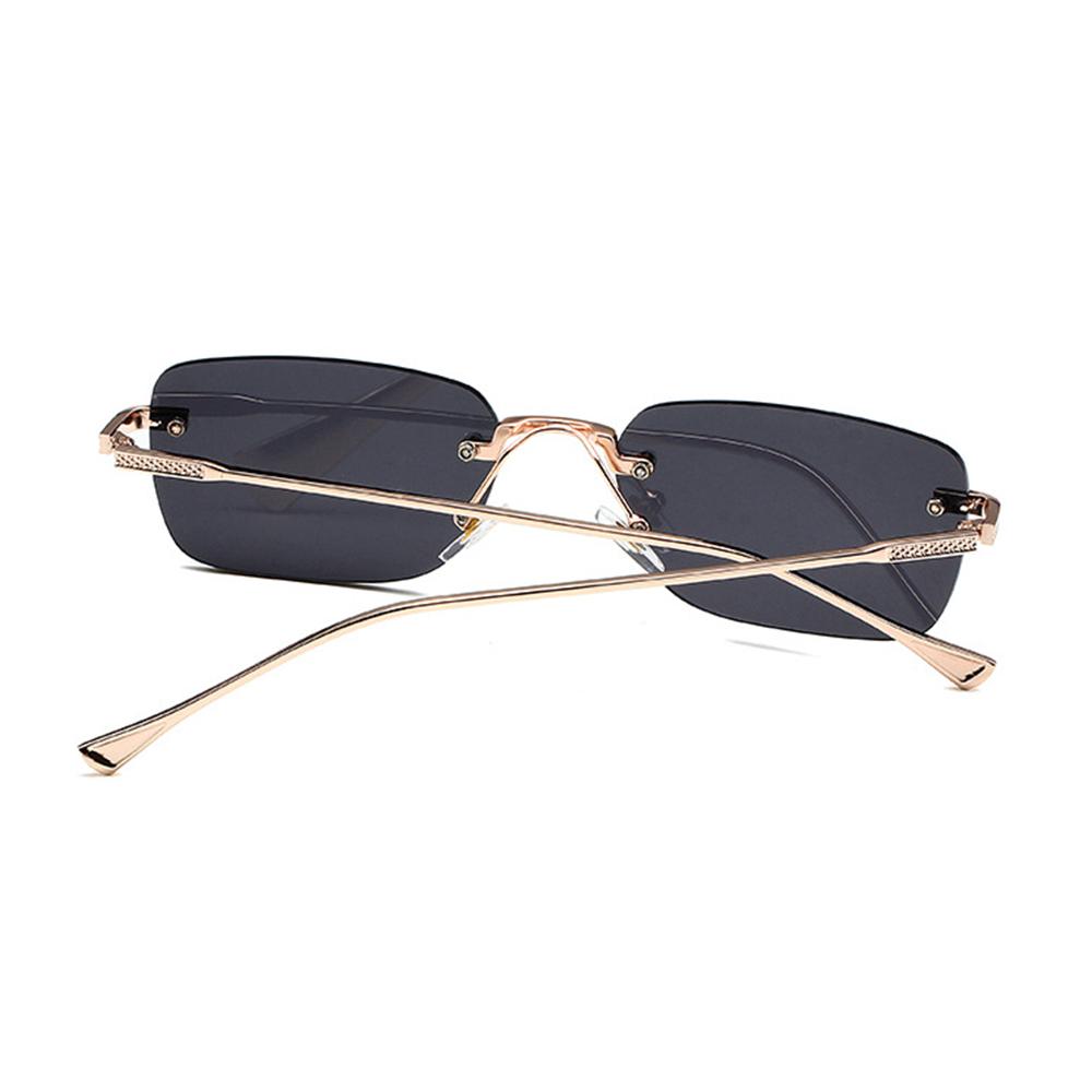 Ins Style Punk Sun Glasses Rimless Street Shoot Eyewear Square Sunglasses for Women  for Women