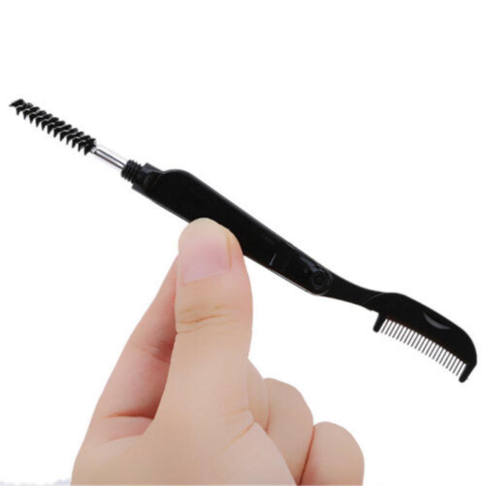 Extension Tool Makeup Beauty Eyebrow Brush Eyelash Metal Comb Dual-Head Foldable Mascara Separator