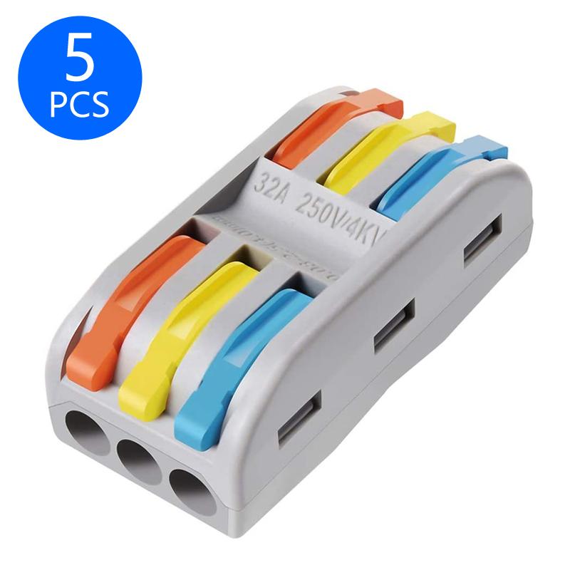 1 in Multiple out Quick Wiring Connector Universal Splitter Wiring Cable Push-in Can Combined Butt Home Terminal Block SPL 222