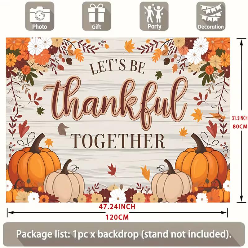 2D Rustic Autumn Harvest Thanksgiving Nature Backdrop Cloth