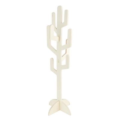 Wooden Cactus - 60 Cm - White - To Be Painted - Customizable Decoration