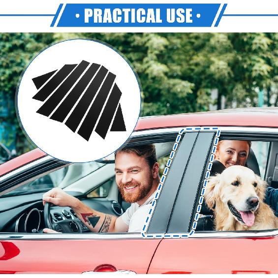 8 Pcs Pillar Posts Door Window Trim Cover Compatible for Nissan Altima 2013-2018, Durable Plastic Black Anti Scratch Stickers Door Pillar Cover