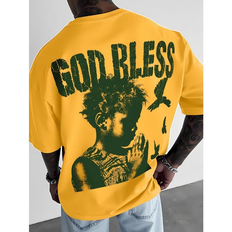 The new men's T-shirt for the summer of 2025 features a casual fashionable comfortable and breathable 3D letter pattern print