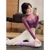 Womens Long Sleeve Yoga Top With Fixed Padded Bra Support Slim Fit Mesh Detail Workout Shirt Pilates Gym Fitness