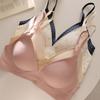 Girl conceived floral polka dot soufflé breathable triangle cup underwear without steel ring gathering comfortable anti-sagging bra