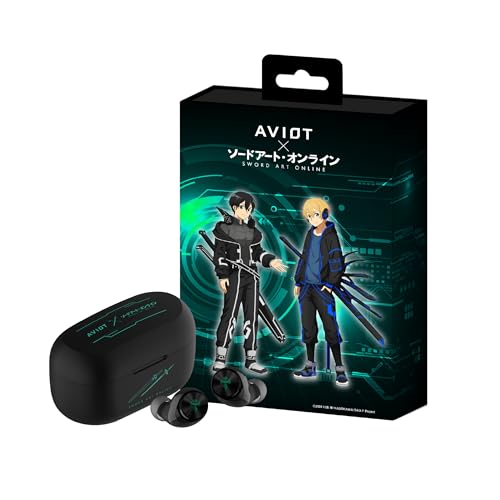 

AVIOT Sword Art Online Collaboration Wireless Earbuds with Over 170 Special Voices, Special Design, Hybrid Noise Cancellation, Up to 60 Hours of Playb