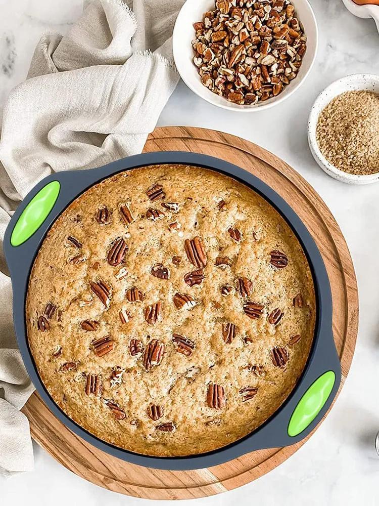 2pcs Food Grade  Fryer Silicone Baking Tray High Temperature Resistant Silicone Thick Baking Tray Cake Pizza Non-stick Baking Tray