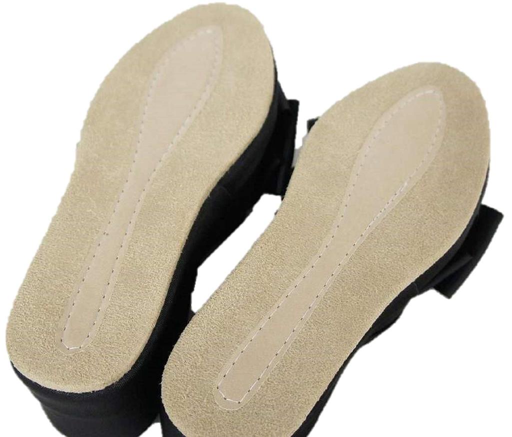 Elegant Interior Platform Room Shoes with 8cm One Size Fits Ribbon, Heel, Black, All, 71034SP-BK