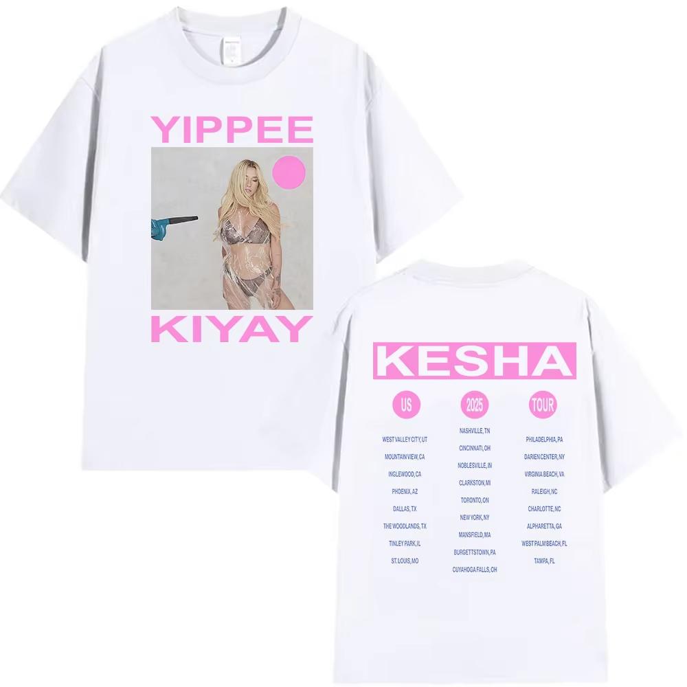 

Kesha Yippee Kiyay Tour 2026 T Shirts Unisex Women Aesthetic Fashion Short Sleeve Tshirts Casual Retro High Quality Cotton Tshirt L