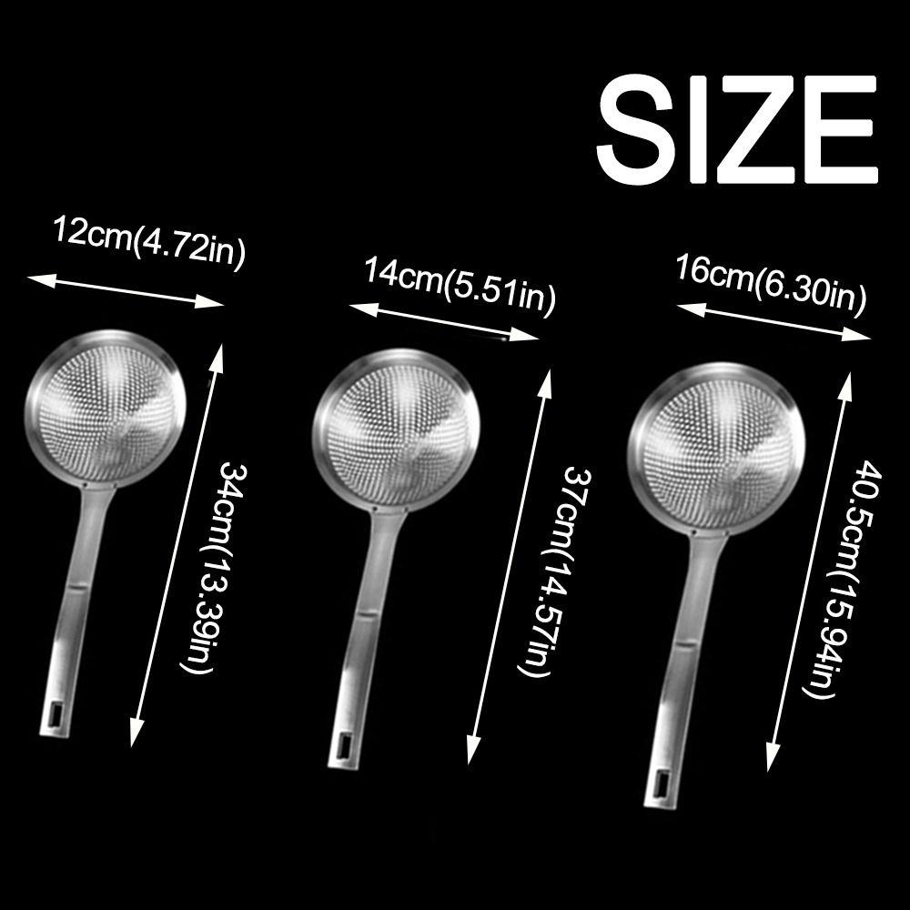 Stainless Steel Kitchen Draining Scoop Fine Holes Oil Colander Spoon Pasta Drainage