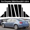 10 ks Kryt lišty sloupku B C dveří okna auta Lesklá černá PC samolepky Příslušenství Vhodné pro Chrysler 200 (4-dveřový) 2011-2014
