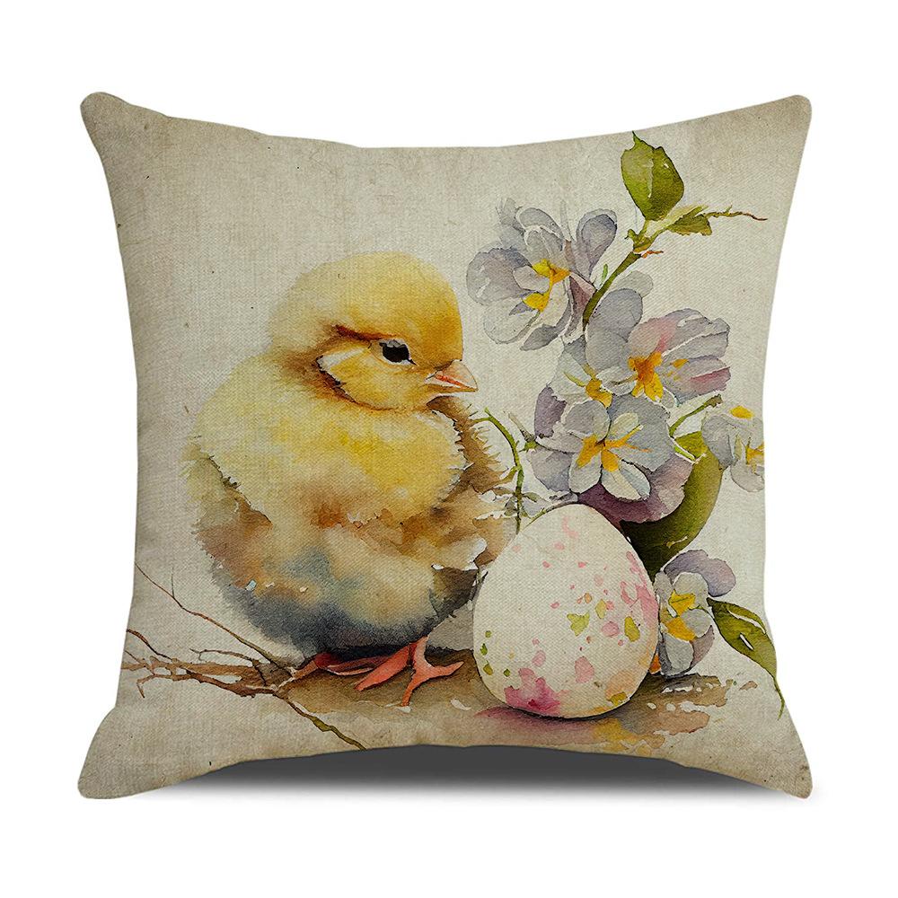 Neuer Oster-Kissenbezug Frühling Beliebt Retro Hase Dekokissen Sofa Kissenbezug