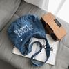 Large Capacity Denim Crossbody Bag Women's Letter Tote Bag Student Shoulder Bag