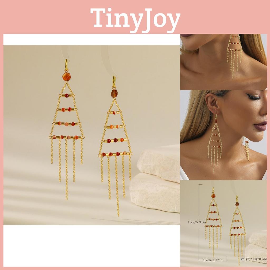 Fashionable Triangle Gold Crystal Earrings For Women Elegant Style Street
