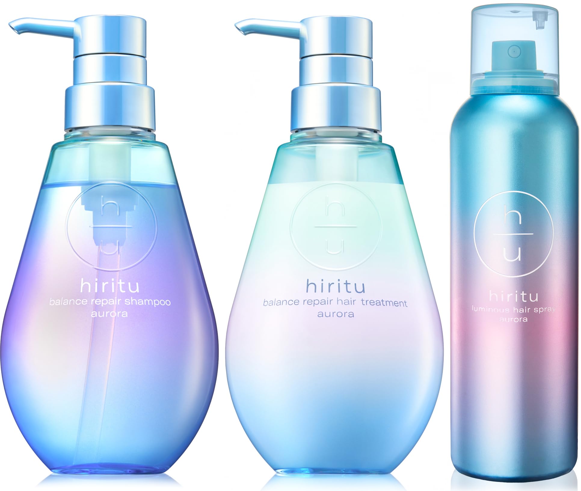 hiritu Balance Repair Shampoo, Hair Treatment, Luminous Hair Spray Aurora: Shiny Hair, Controls Flyaways and Frizz, Contains PPT-based Cleansing Ingre