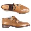 Doskonałe skórzane buty BALLY SCRIBE Double monk strap gładki nosek Brązowe męskie 8 Używane