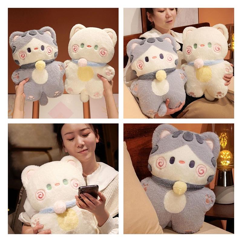 Adorable Standing Plush Cat Toy With Pp Cotton Filling Perfect For Decor And Cuddles