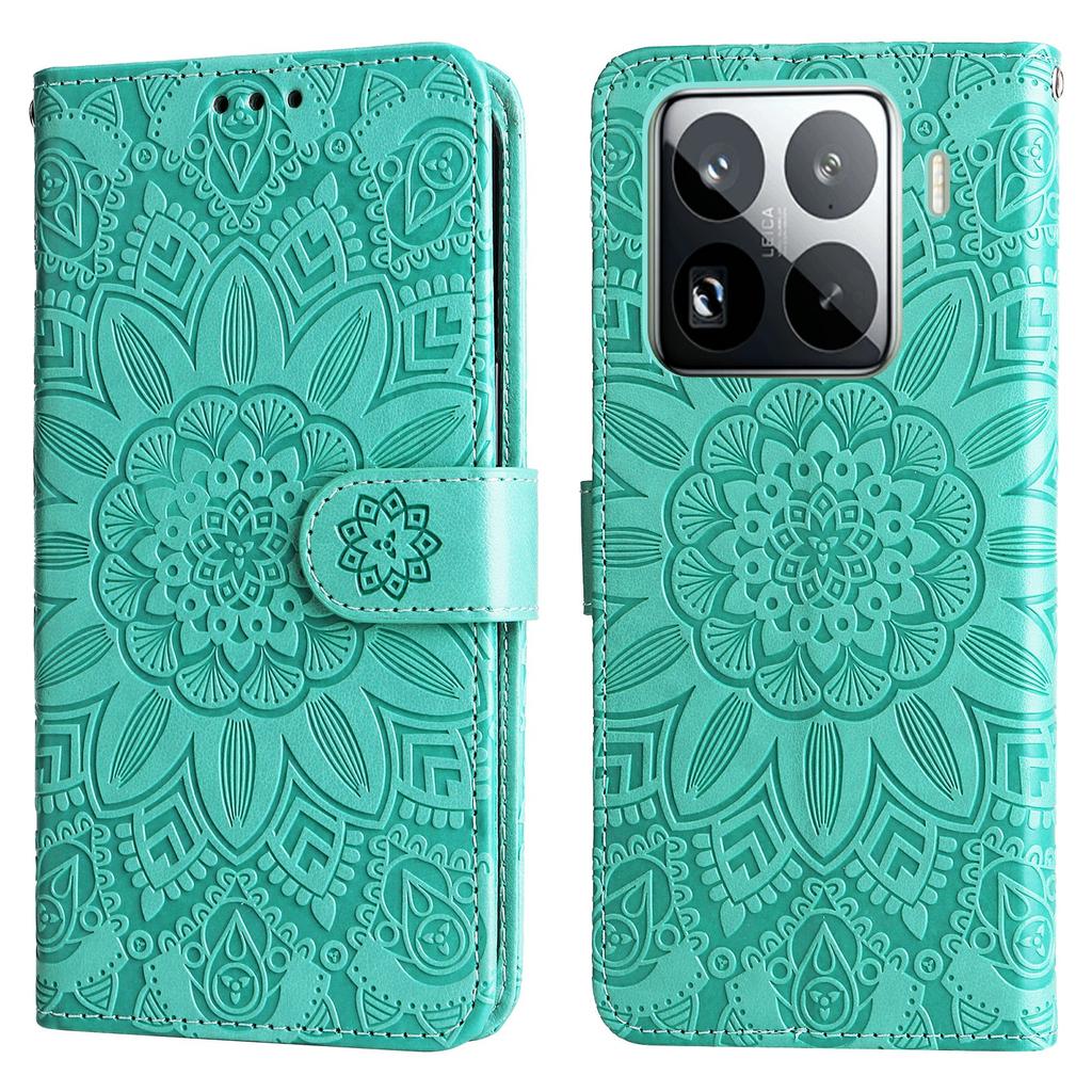 For Xiaomi 15 Pro Case Sunflower Imprint Leather Wallet Phone Cover