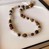 Retro Tiger Eye Stainless Steel Necklace - Light Luxury, Versatile Clavicle Chain Jewelry