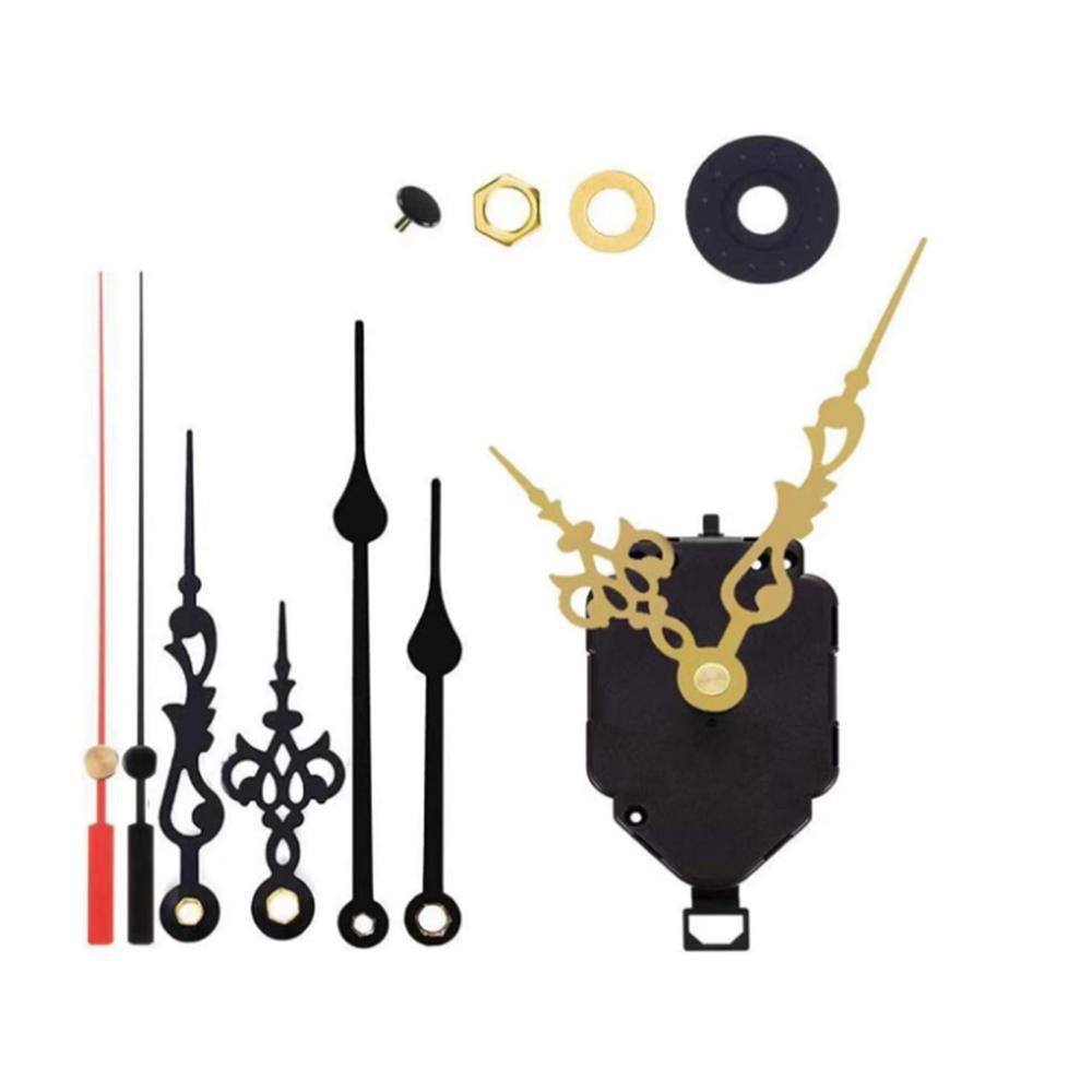 Quartz Clock Movement Set: Metal Hour, Minute & Second Hands with Pendulum In Various Shaft Lengths