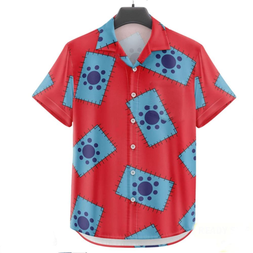 New Men's Shirt 3d Small Pattern Full Print Short Sleeve Shirt Beach Casual Hawaiian Shirts For Men Loose Oversized Men Clothing