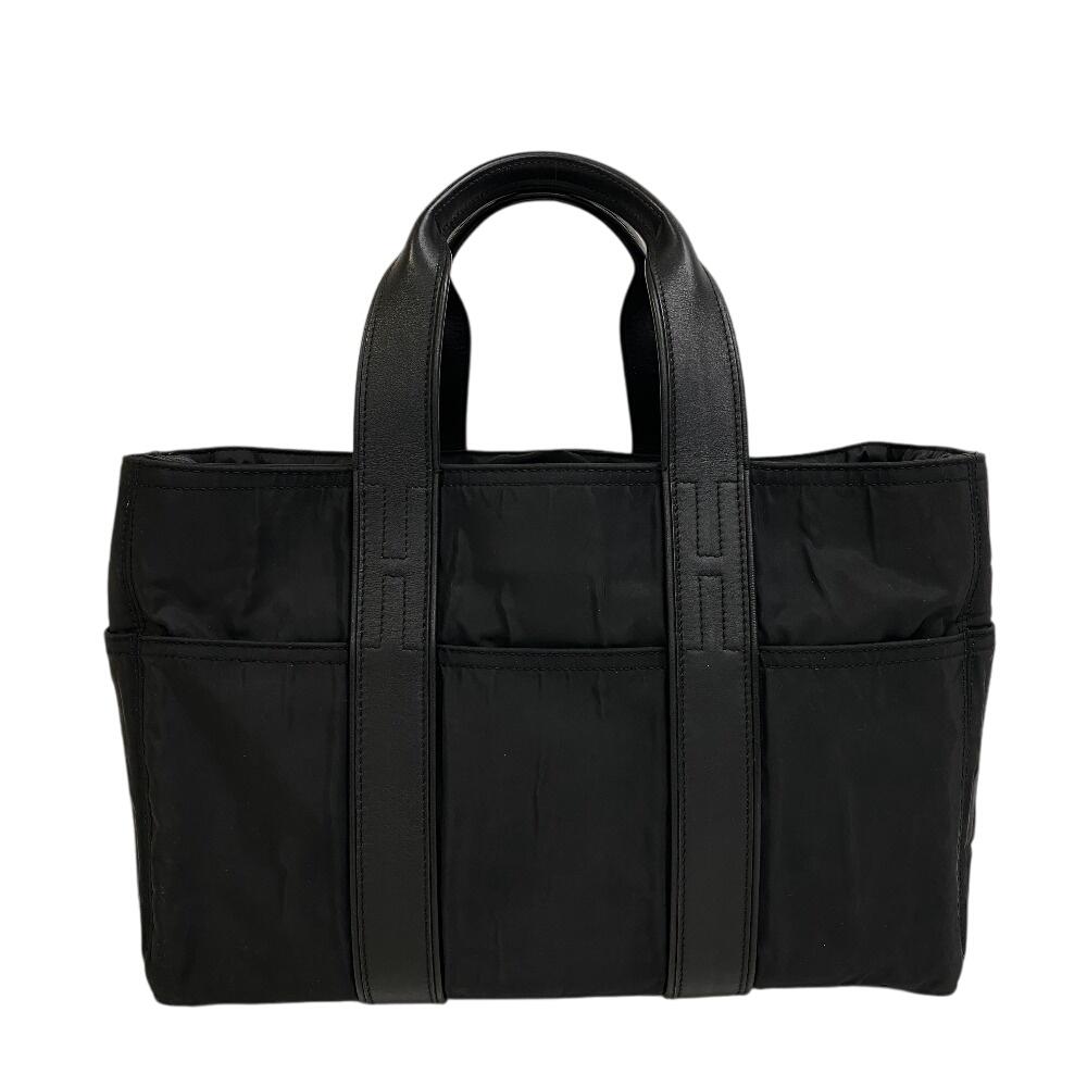 

HERMES Nylon Akapu Luco MM Handbag black Nylon Women Used