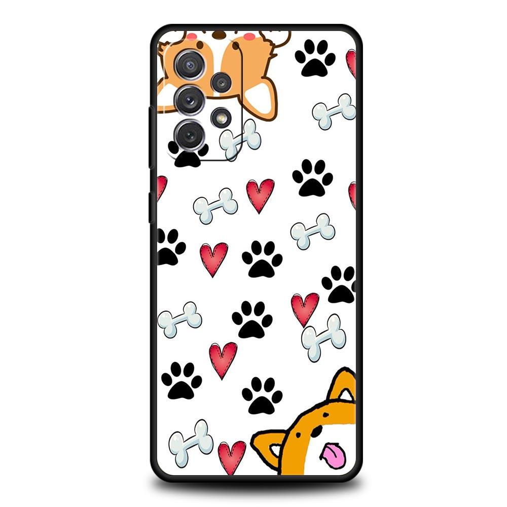 Dog Paw Phone Case For Samsung Galaxy A15 A13 A51 A71 A41 A31 A21S A03S A05 A35 A32 A55 A23 A25 A33 A53 A73 5G Cover
