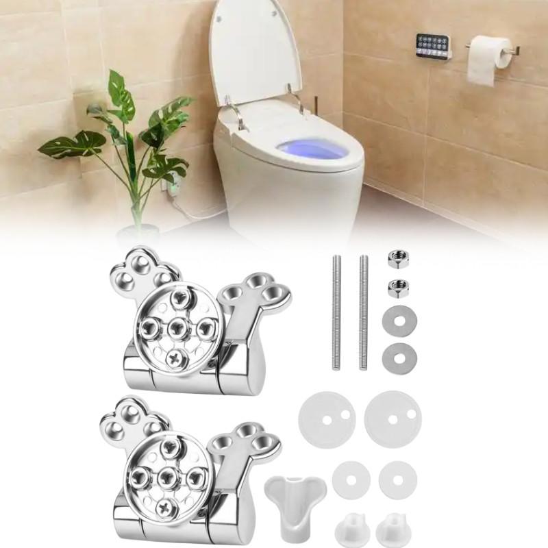 Toilet Zinc Alloy Hinge With Plum Blossom Shape For Hotels Bathroom Renovations