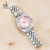 Shengke New Luxury Ladies Wristwatches Fashion Diamond Women's Quartz Watches Top Brand Woman's Gifts Clock Calendar Stainless S