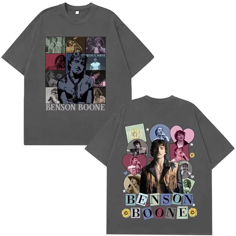 Benson Boone American Heart Tour Vintage Graphic T Shirt Men Women Hiphop TShirt Summer Cotton Casual High Quality Top