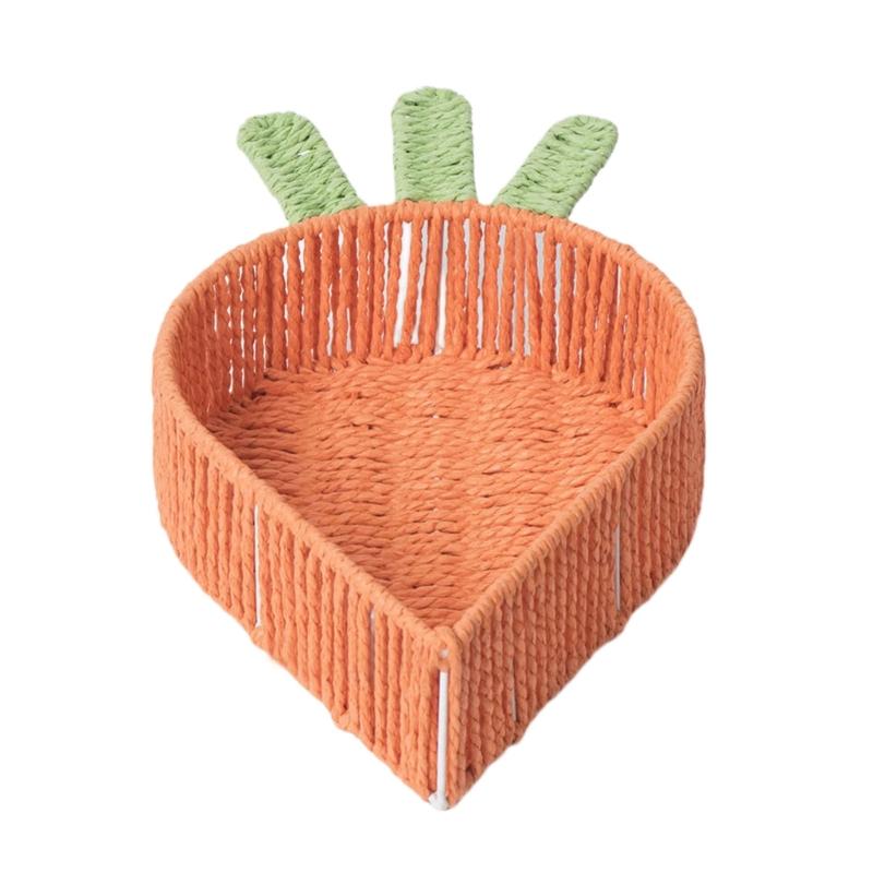 

Food Serving Tray Decorative Fruit Bowl Handwoven Carrot Shaped Basket for Organizing Nut Dining Table Centerpieces 1