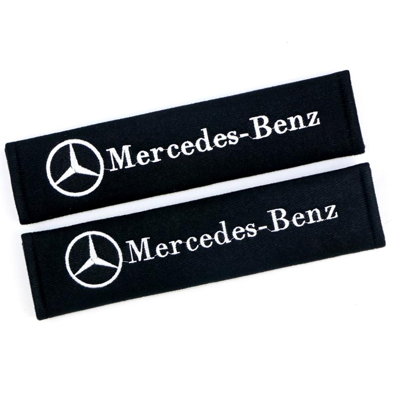 DAR4 2Pcs Car Seat Belt Pad Safety Belt Shoulder Cover Protection For Mercedes Benz W210 W211 W212 W221 W222 A C E G S R CLS CLA CLK