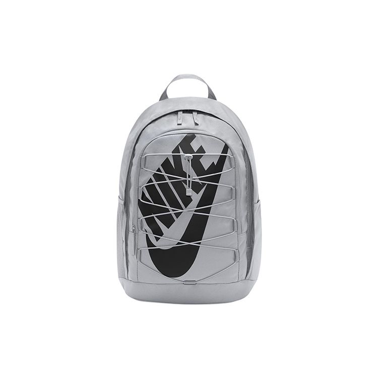Nike Hayward Large Logo Drawstring Large Capacity Zipper Fabric Backpack Unisex Backpack Gray DV1296-012 Gray