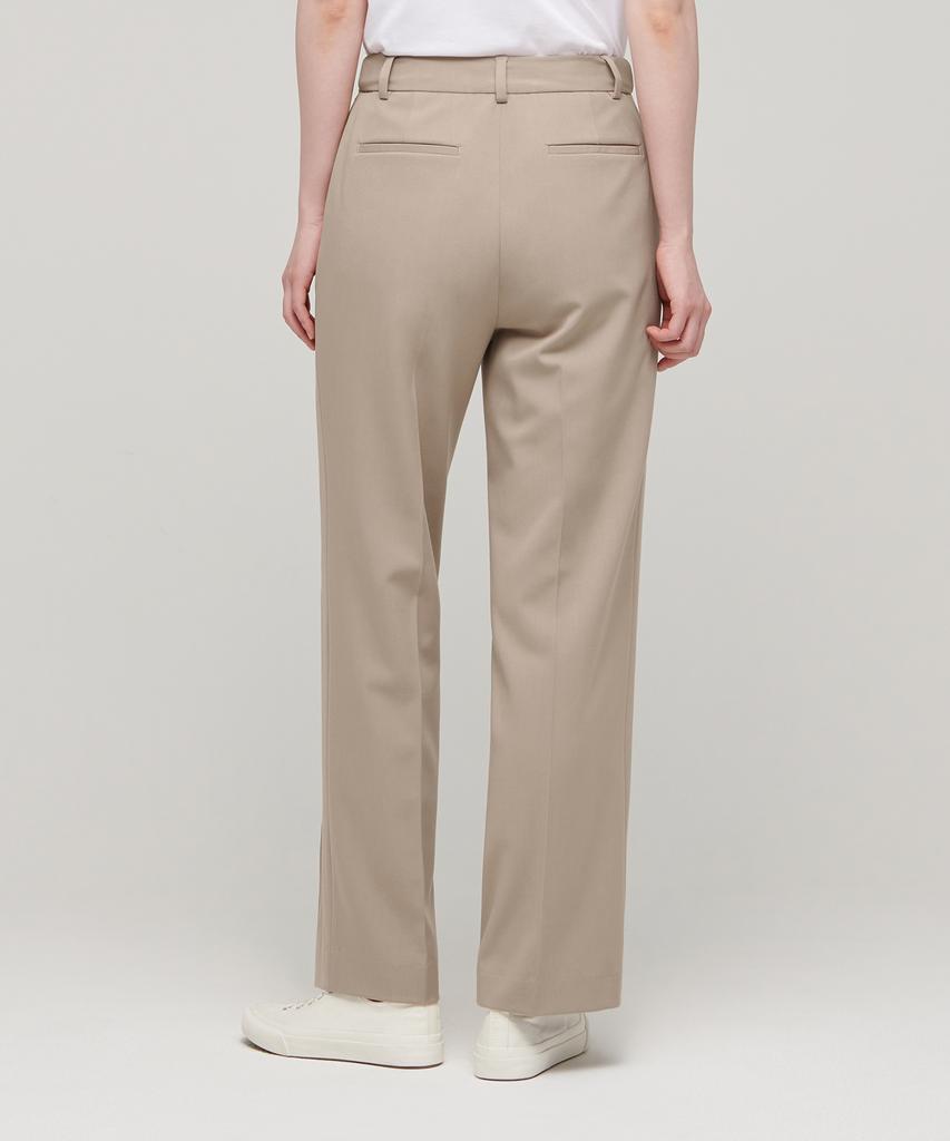 MUSINSA STANDARD WOMAN Women'S Pin-Tuck Straight Hidden Elastic Waist Slacks [Beige]