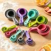 8Pcs Kitchen Measuring Spoon Measuring Cups Measuring Tools Portable Silicone Coffee Sugar Scoop Kitchen Gadgets