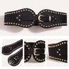 Breiter Taillengürtel Punk Kette für Cowboy Cowgirl Nieten Schnalle Retro Nietenbesetzte Schnalle Taillenkette Sexy Gürtel