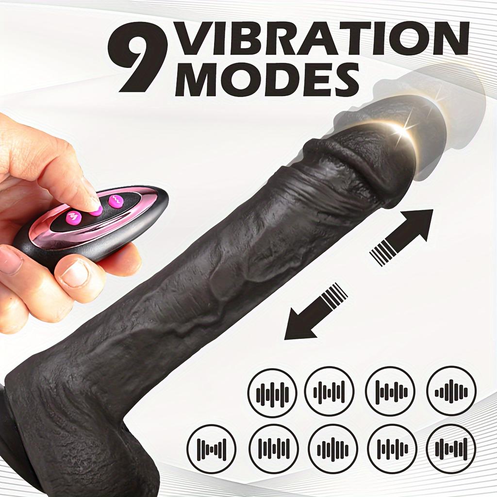 8.6inch Realistic Thrusting Dildo Vibrator With Heating,9 Vibration Modes,4Thrusting Modes Dildos For G-Spot Anal, Automatic Silicone Penis Sex Toy