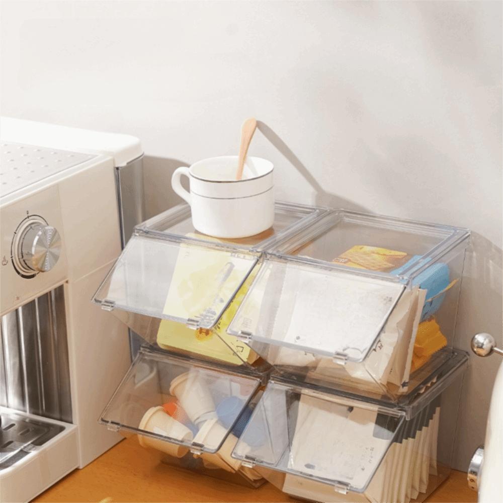 Stackable Tea Bag Storage Box Acrylic Tea Bag Holder Household Tea Bag Organizer Capsule Coffee