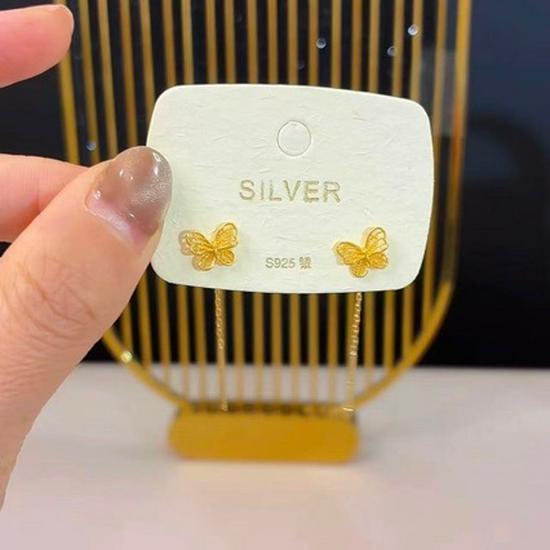 Luxurious Gold Butterfly Tassel Earrings золотой