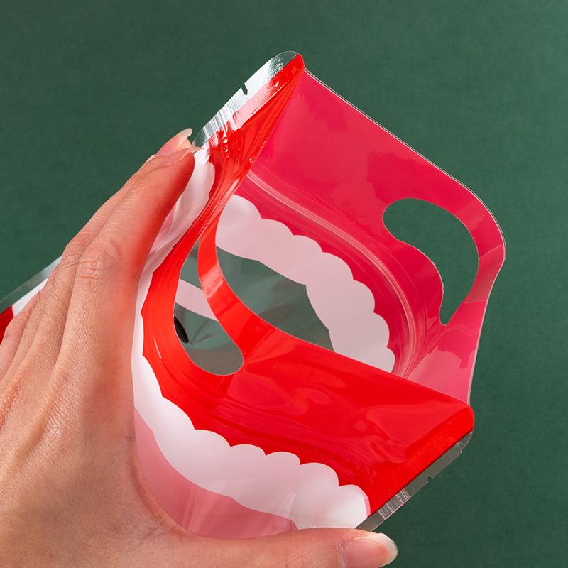 10pcs Christmas Handle Bag for Candy Chocolate Cookie Nougat Biscuit Xmas Packing Gift Santa Zipper Bags