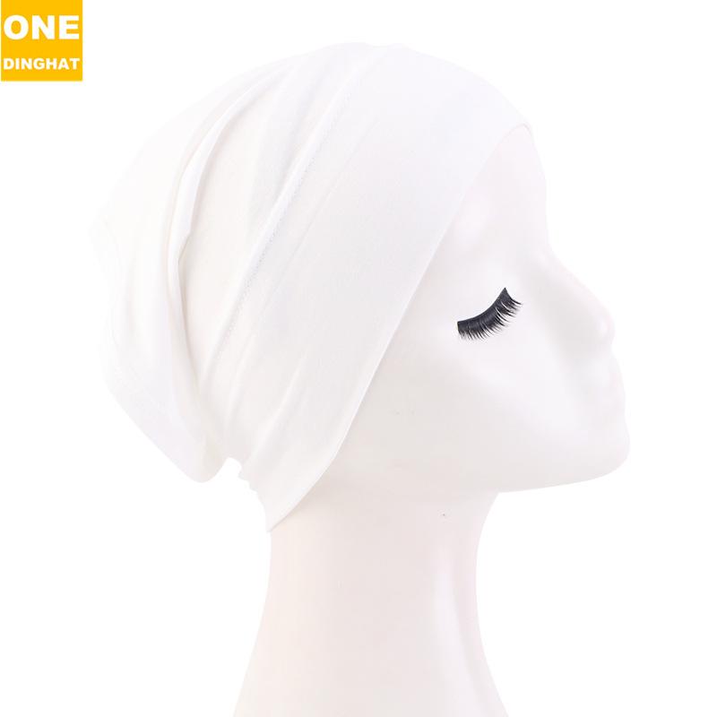 

Модальный хлопок мусульманская шапочка, однотонная шапочка для химиотерапии, платок на голову Jdu-58 average size белый